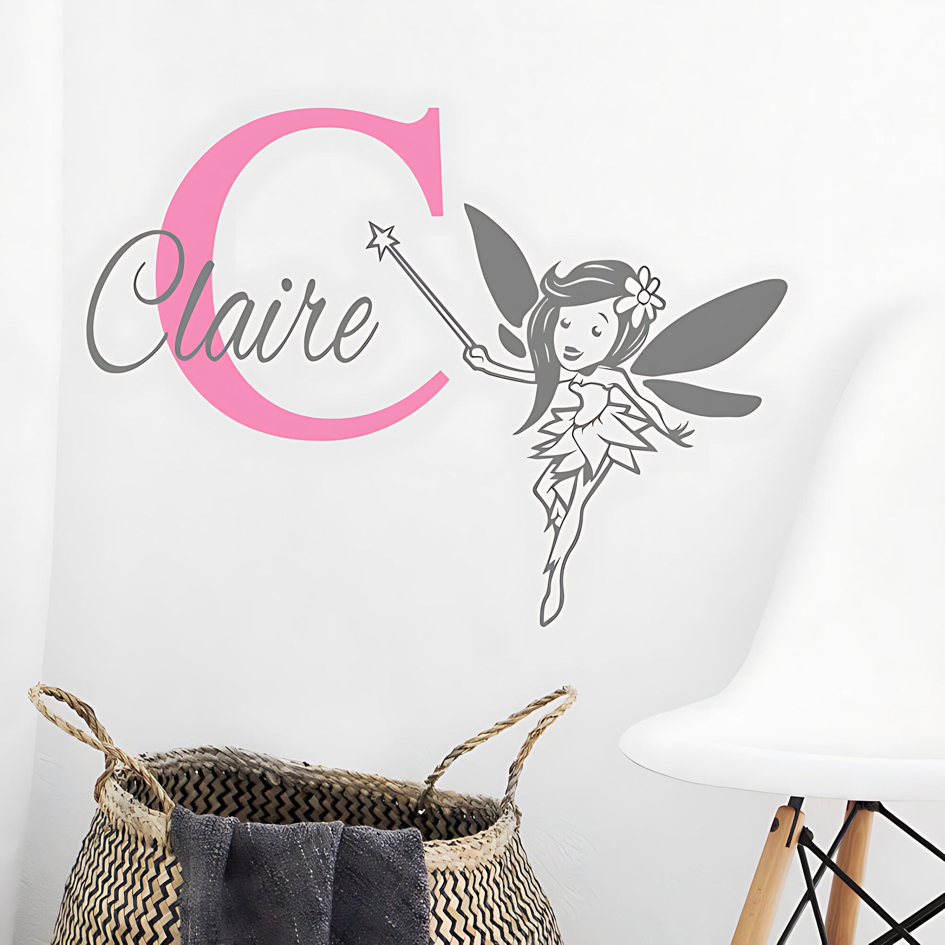 Personalised Fairy Initial Name Wall Stickers & Decals for Kids