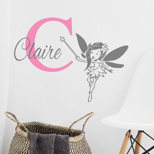 Personalised Fairy Initial Name Wall Stickers & Decals