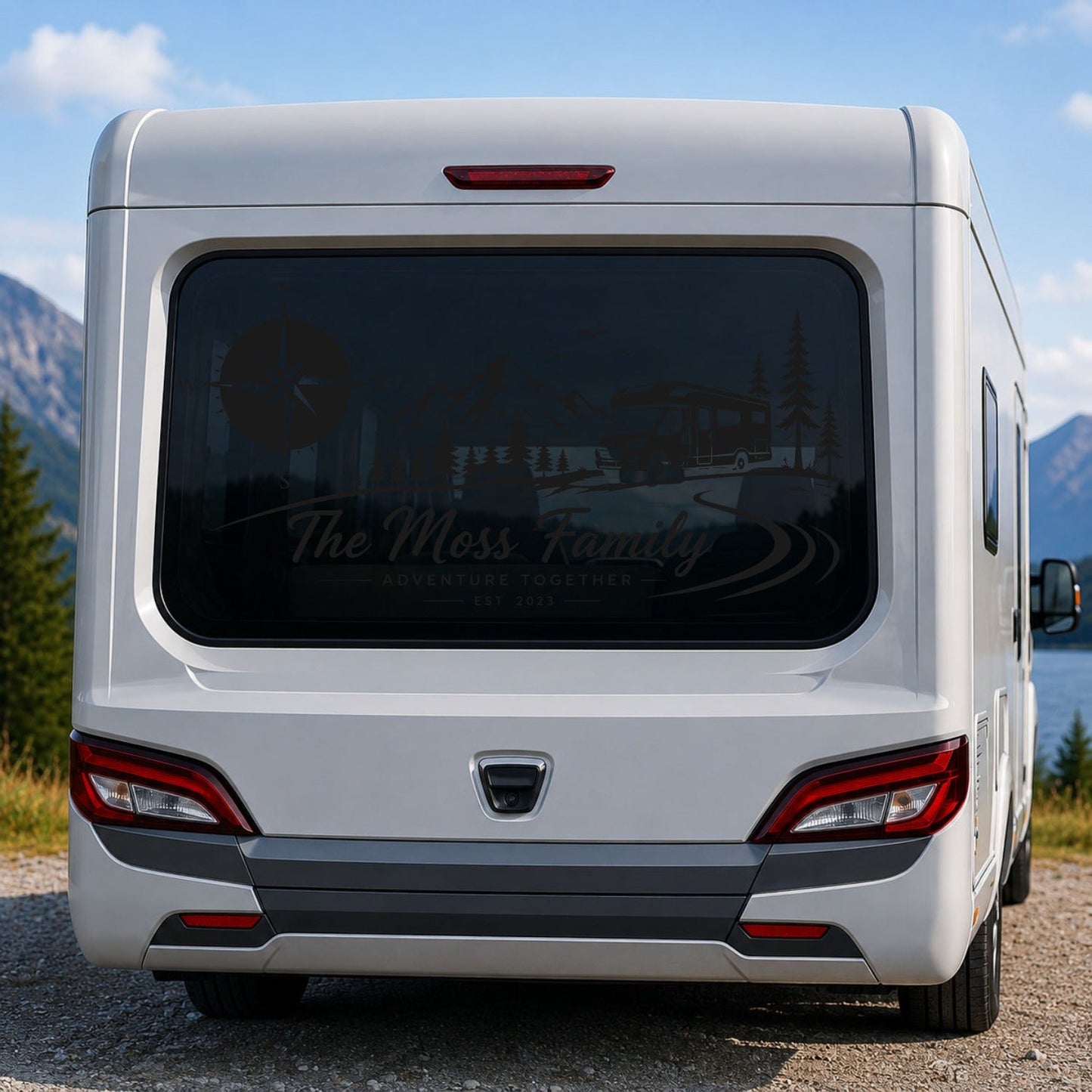 Personalised Caravan Rear Window Sticker