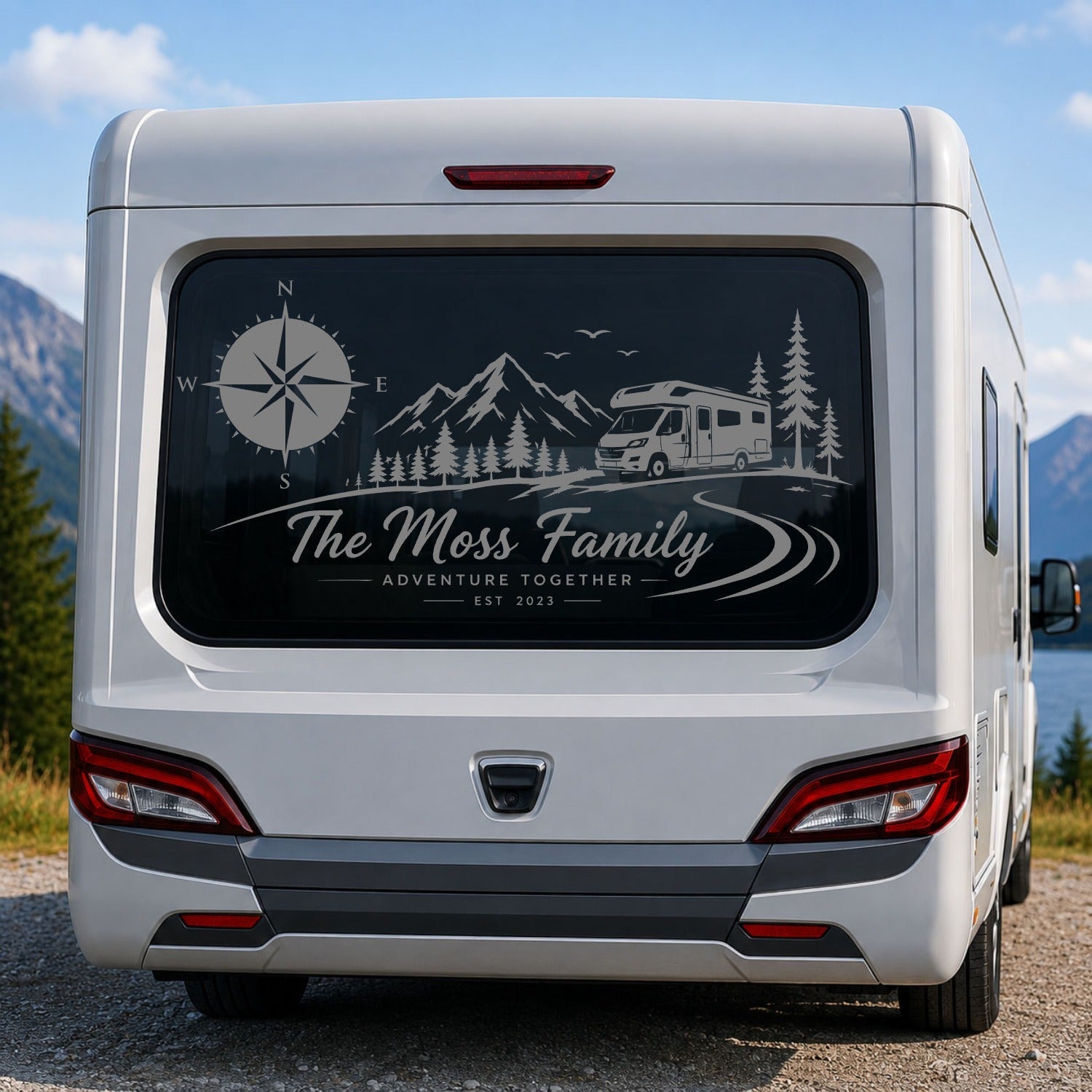 Personalised Caravan Rear Window Sticker