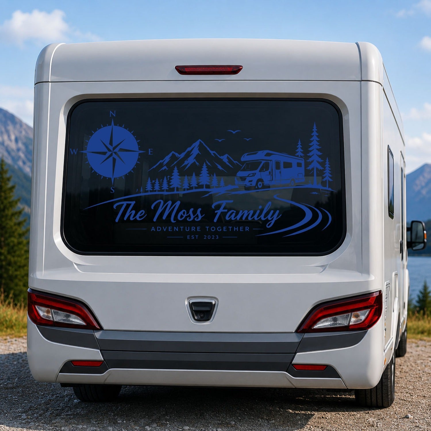 Personalised Caravan Rear Window Sticker
