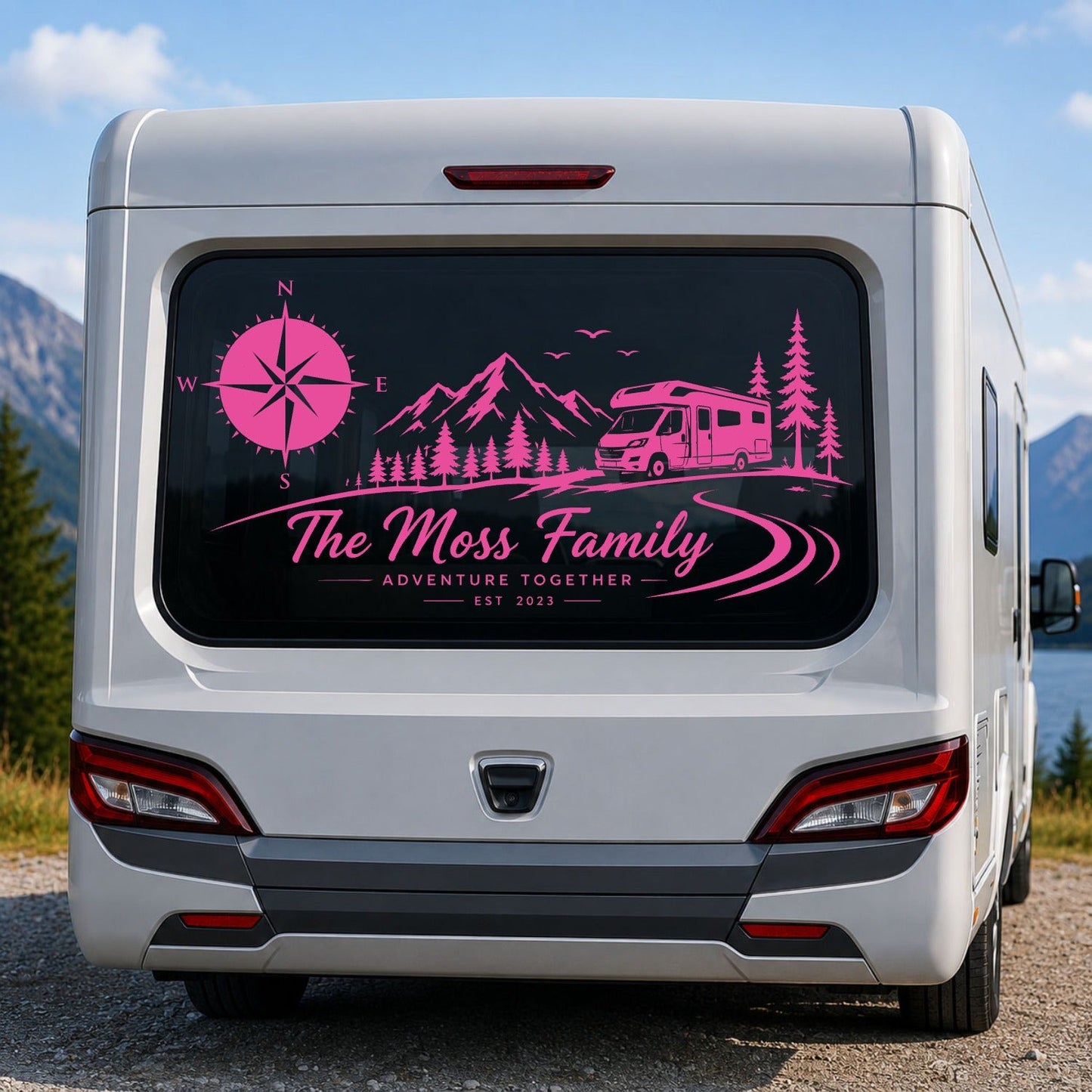 Personalised Caravan Rear Window Sticker