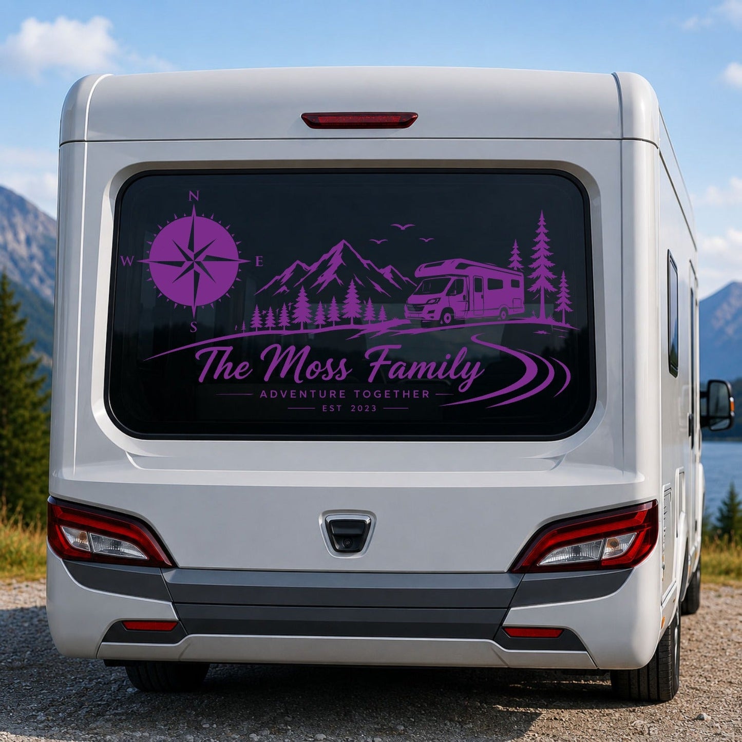 Personalised Caravan Rear Window Sticker