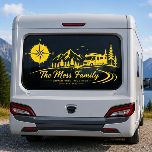 Personalised Caravan Rear Window Sticker