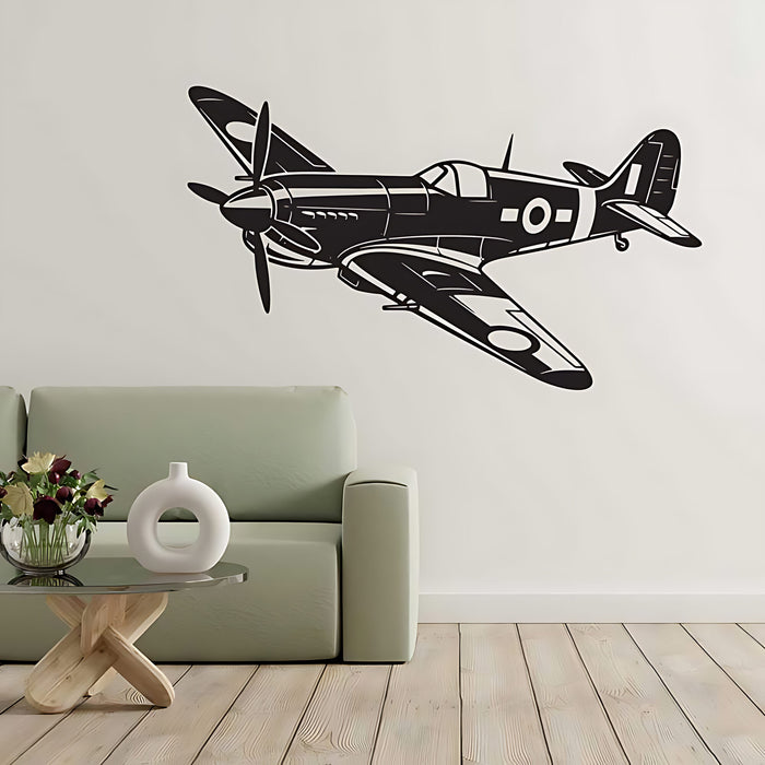 Spitfire Plane Wall Sticker - WW2 RAF Vinyl Decal