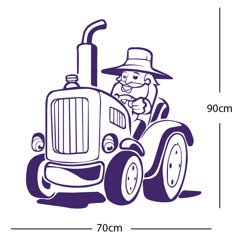 farmer and tractor decal wall sticker