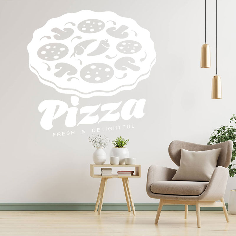 decorative pizza takeaway wall decal for cafes and