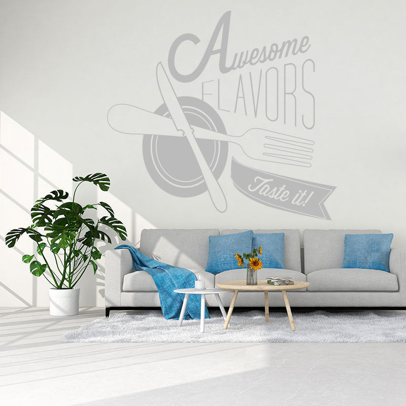 restaurant art wall sticker