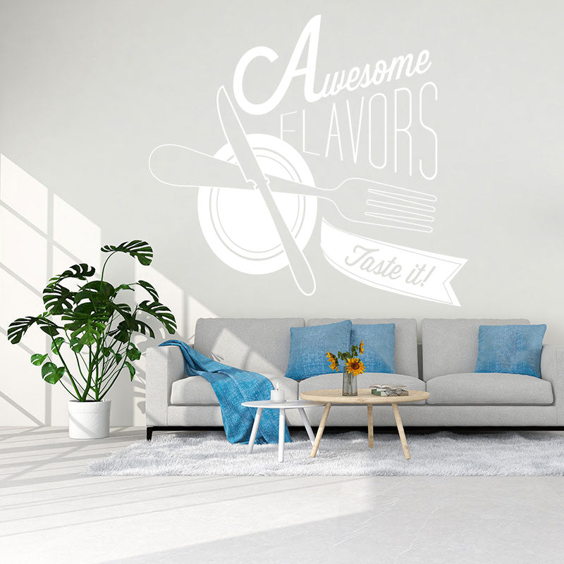restaurant art wall sticker
