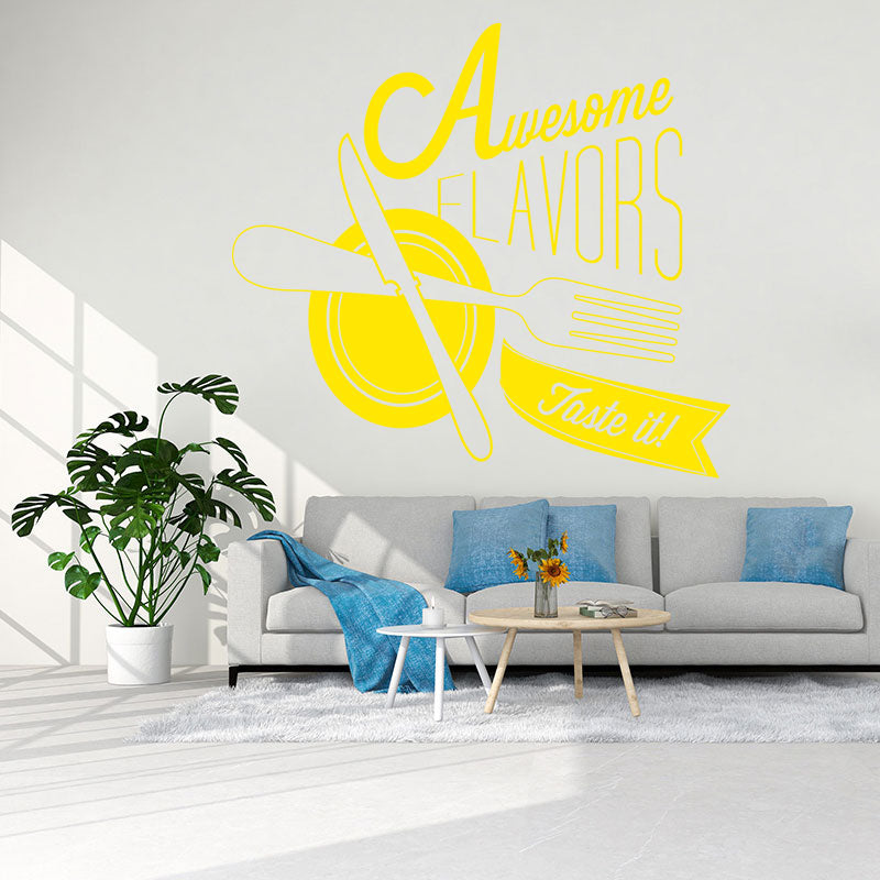 restaurant art wall sticker