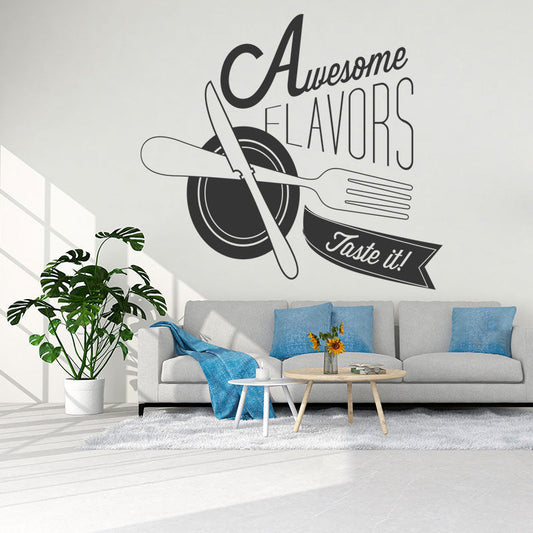 restaurant art wall sticker