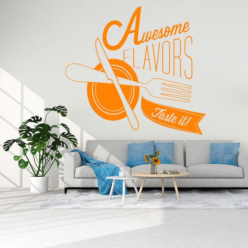 restaurant art wall sticker