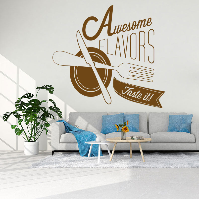 restaurant art wall sticker