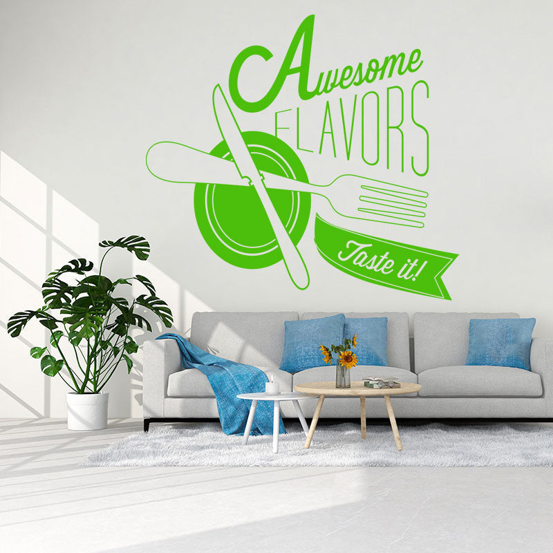 restaurant art wall sticker