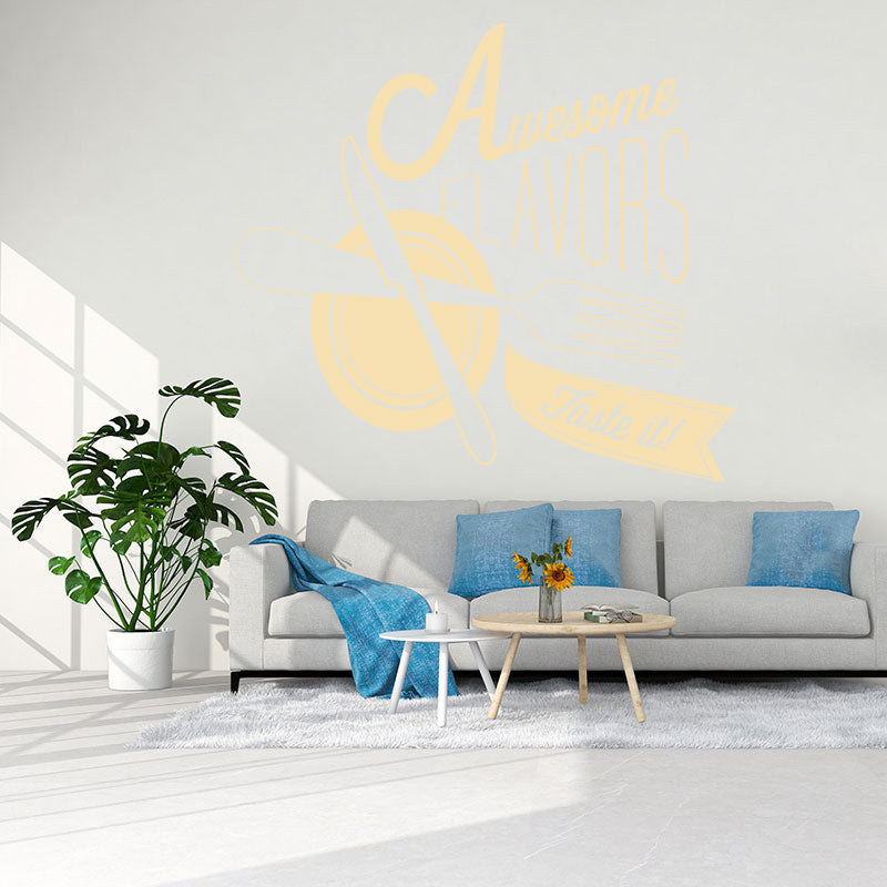 restaurant art wall sticker
