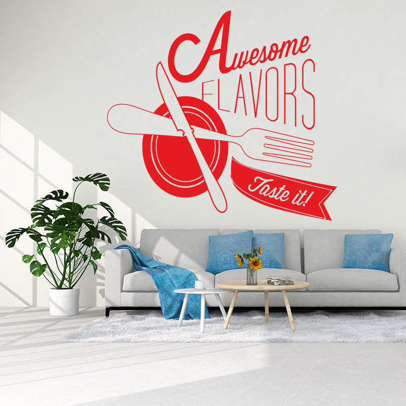 restaurant art wall sticker
