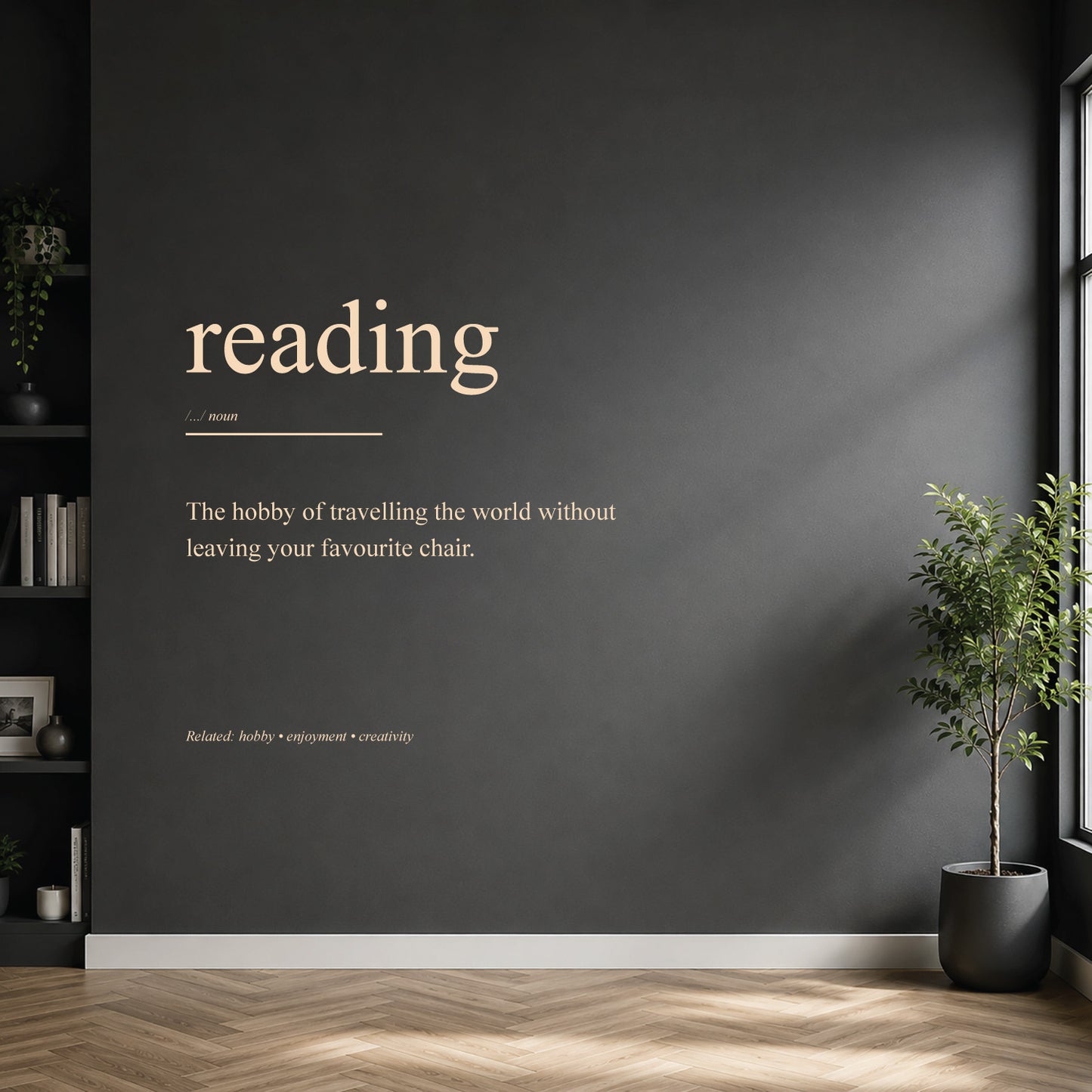 reading dictionary definition wall sticker