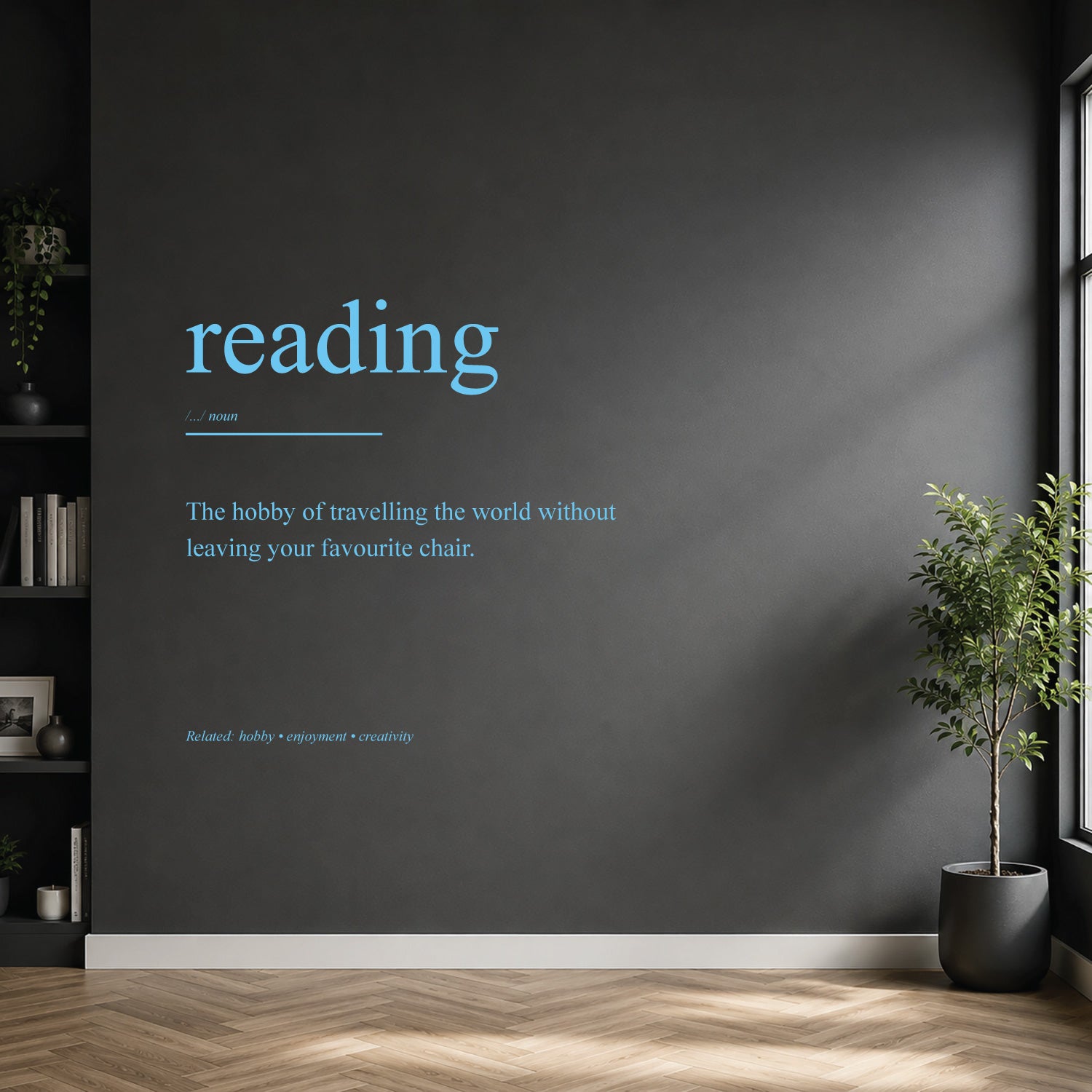 reading dictionary definition wall sticker