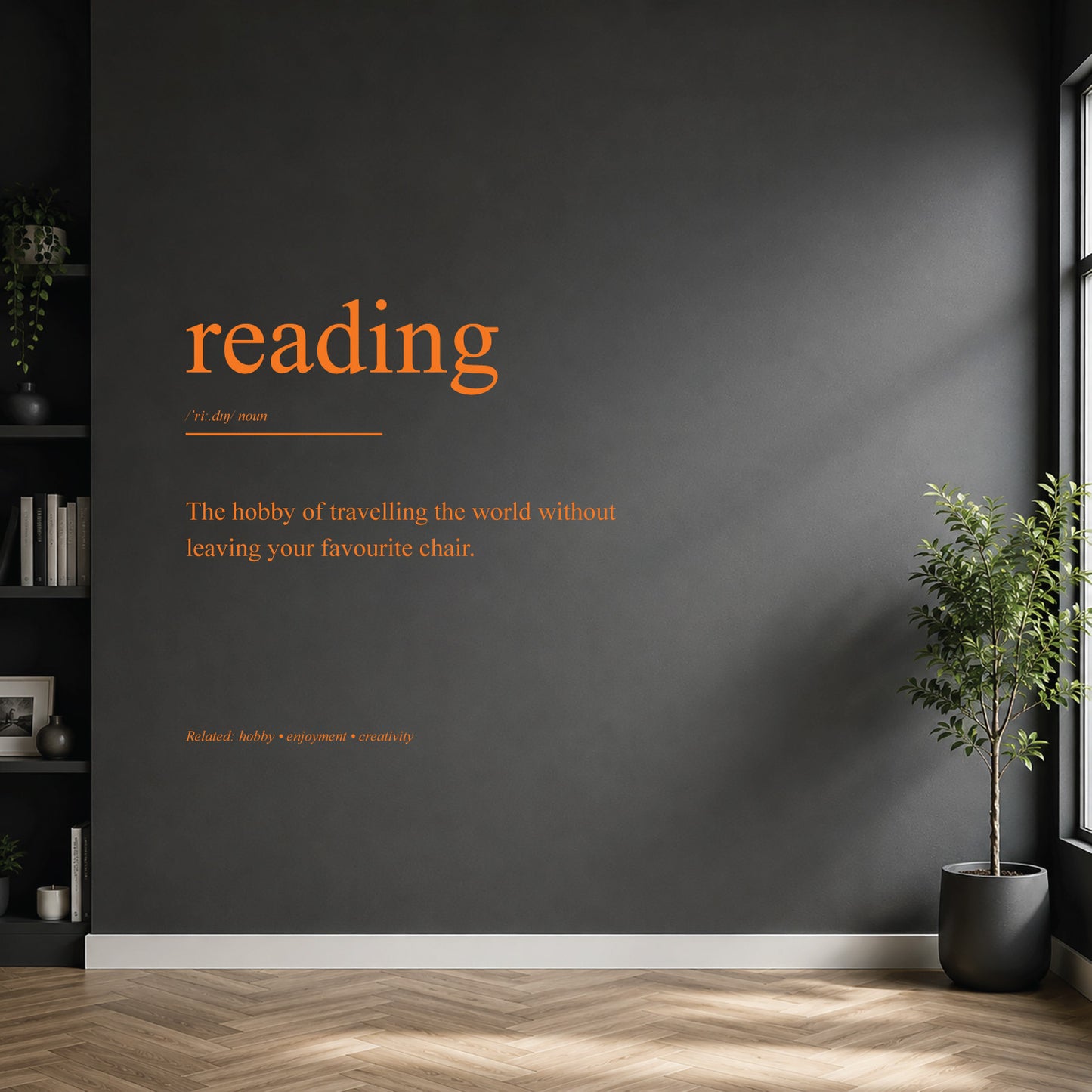 reading dictionary definition wall sticker