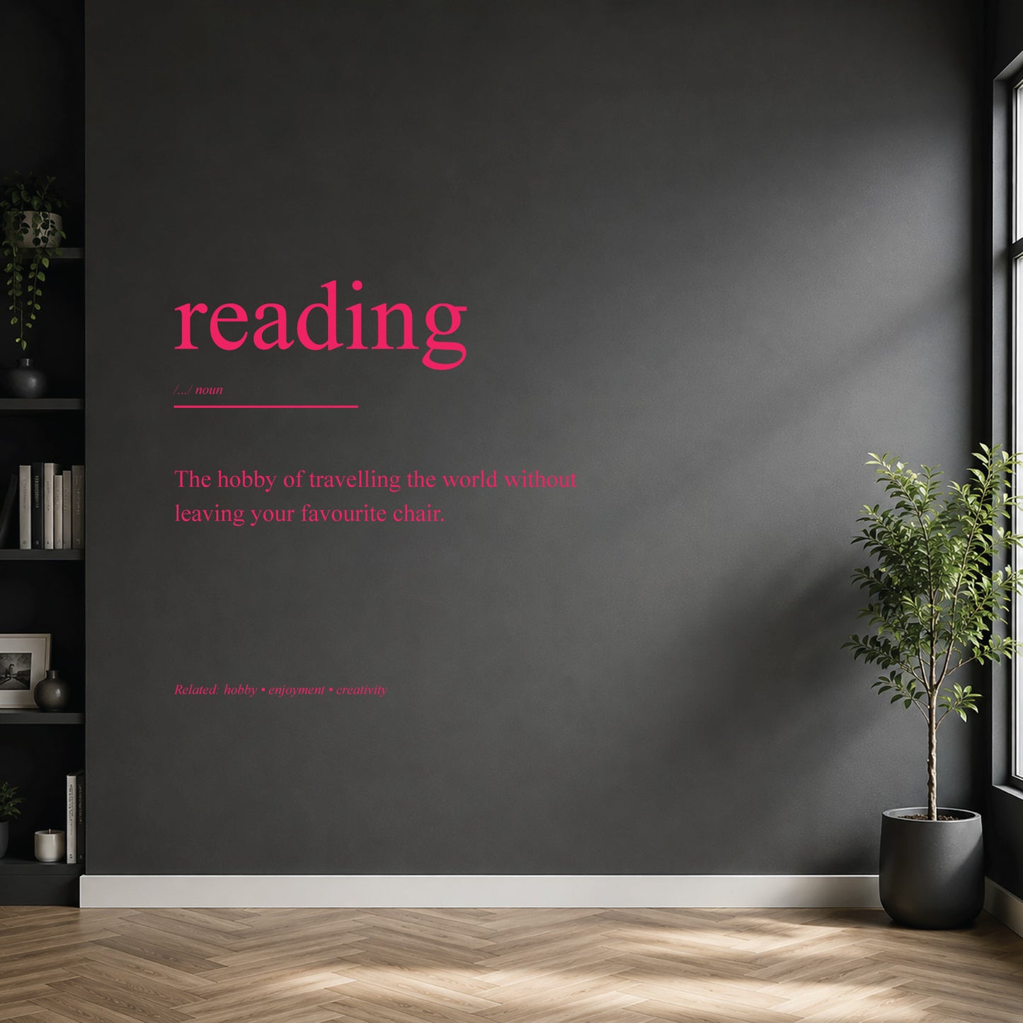 reading dictionary definition wall sticker