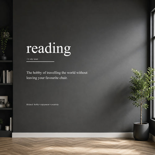 reading dictionary definition wall sticker
