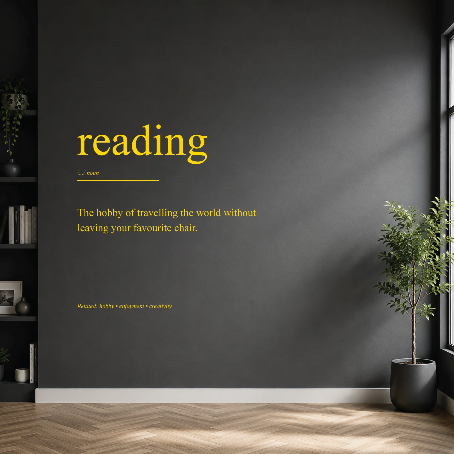 reading dictionary definition wall sticker