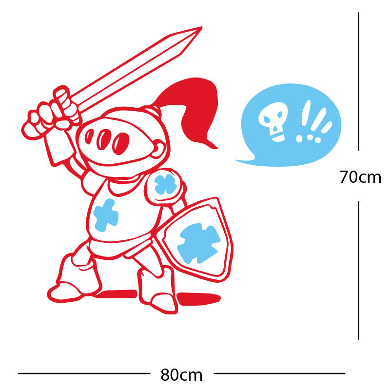 brave knight wall sticker