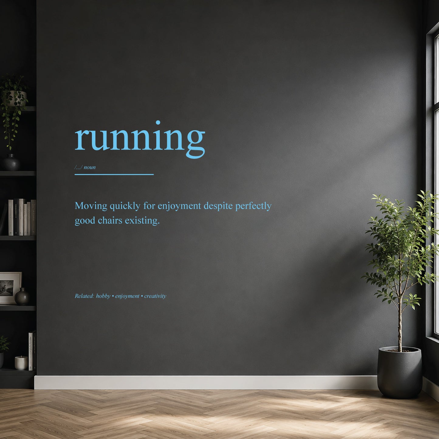 running dictionary definition wall sticker