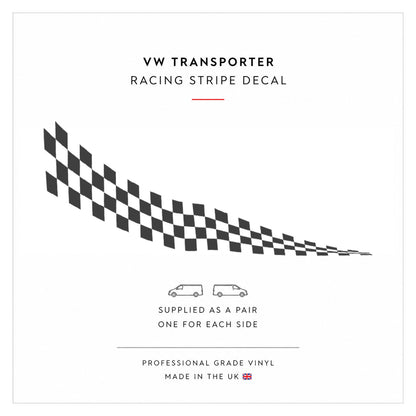 VW Transporter Chequered Flag Side Graphics – Large Panel Motorsport Decal