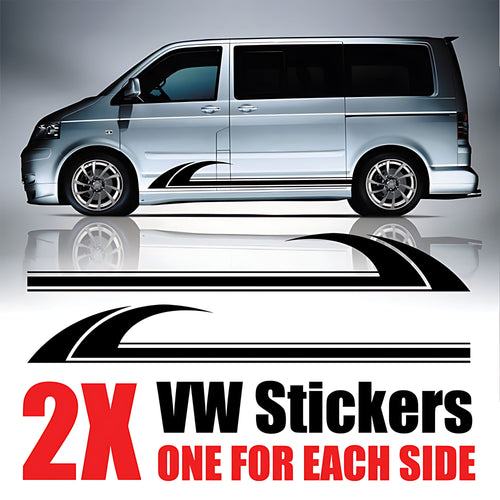VW Transporter Dual Swoosh Side Stripes – Sport Body Graphics Decal