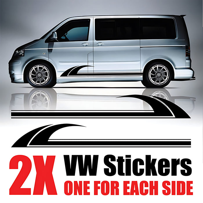 VW Transporter Dual Swoosh Side Stripes ‚Äì Sport Body Graphics Decal