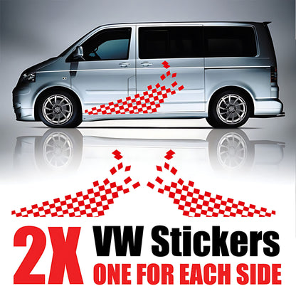 VW Transporter Chequered Scatter Panel Graphic – Motorsport Van Decal