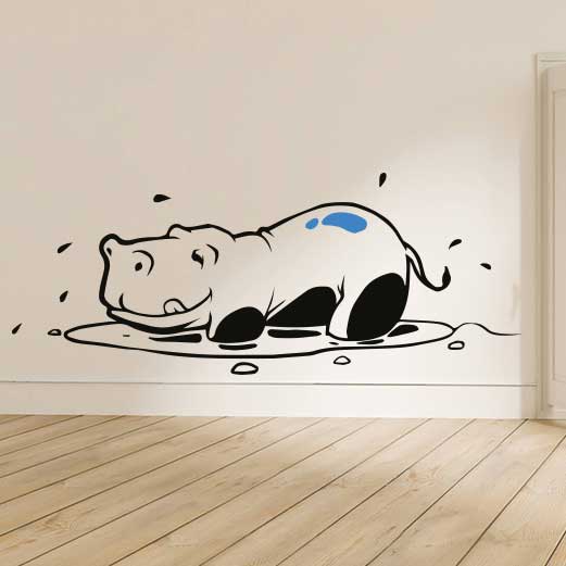 Sleeping hippo safari nursery wall sticker
