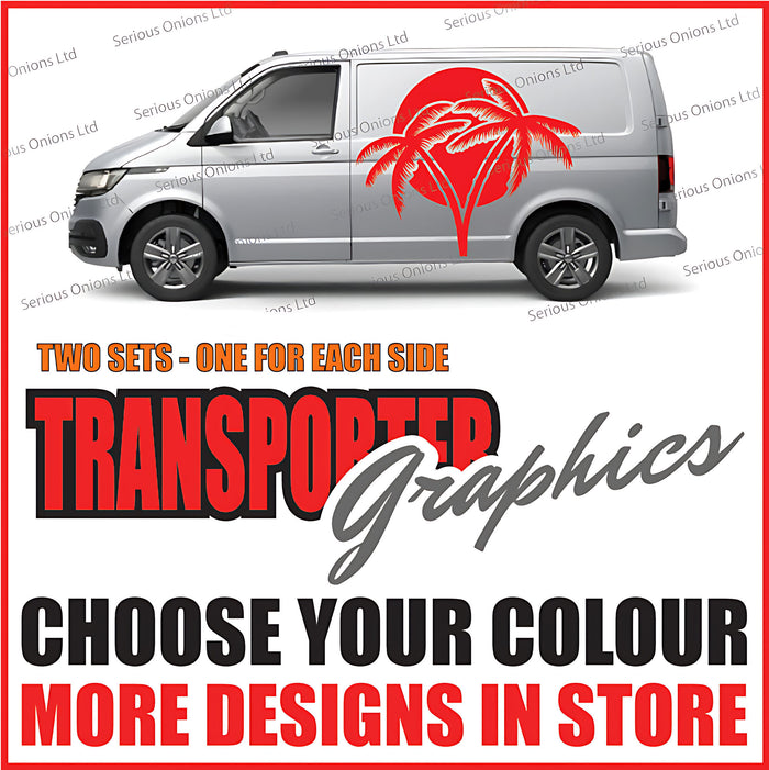 VW Transporter Palm Silhouette Side Graphics Stickers and Decals