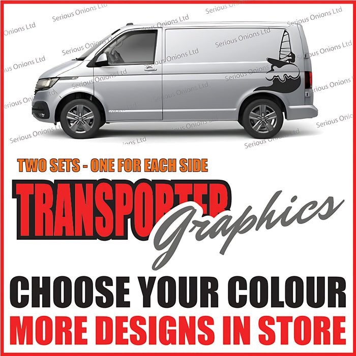VW Transporter Witch Hat Wave Side Graphics Stickers and Decals