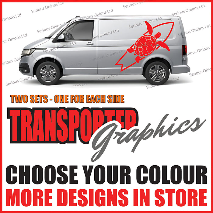 VW Transporter Surf Turtle Rocket Stickers and Decals