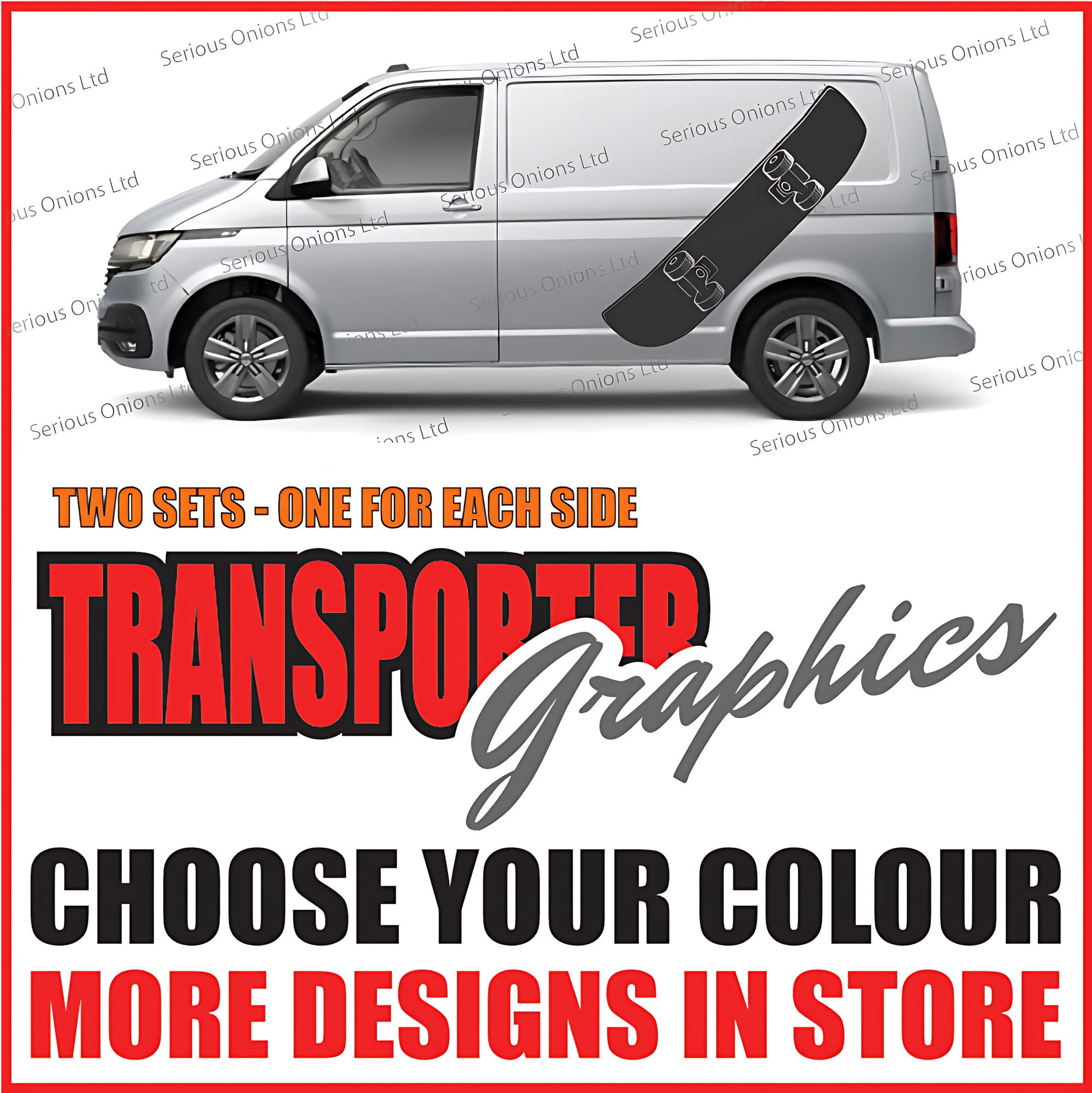 VW Transporter Skateboard Side Graphic Stickers and Decals