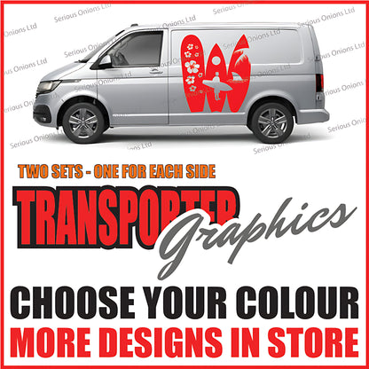 VW Transporter Surfboards Silhouette Stickers and Decals