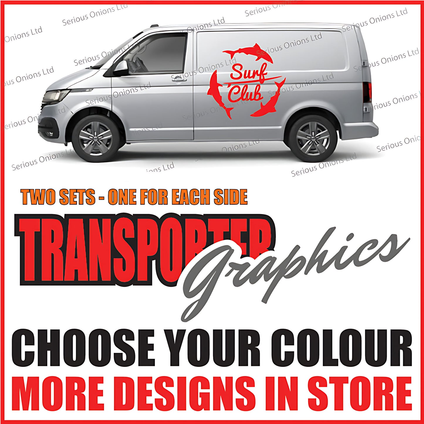VW Transporter Surf Club Dolphins Stickers and Decals