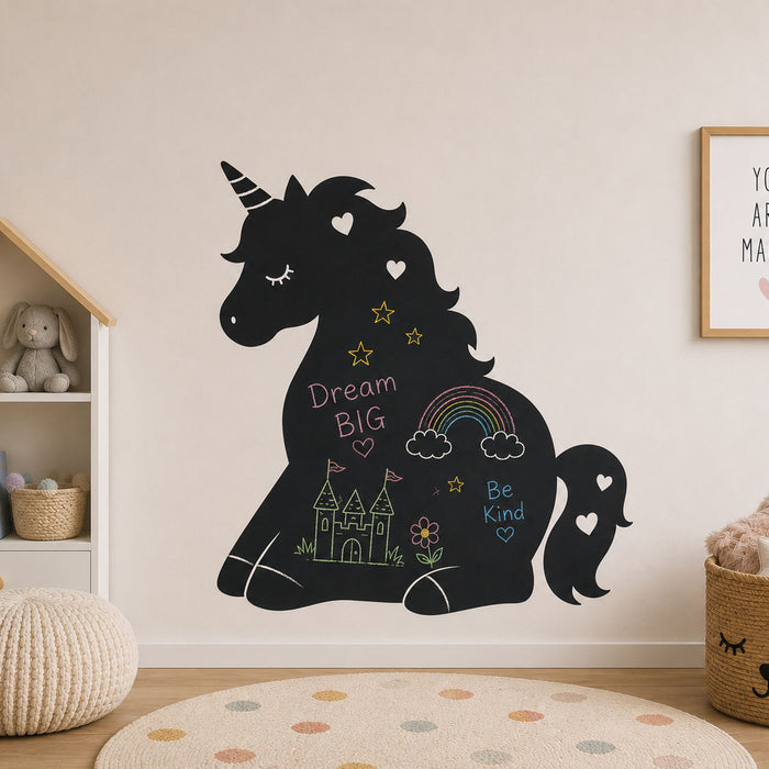 Unicorn Chalkboard Wall Sticker for Kids Bedrooms