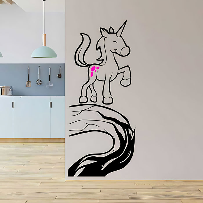Unicorn on branch Nursery Wall Sticker