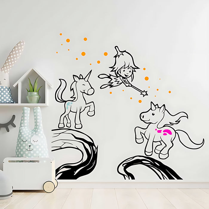 Fairy and Unicorn Nursery Wall Sticker Set