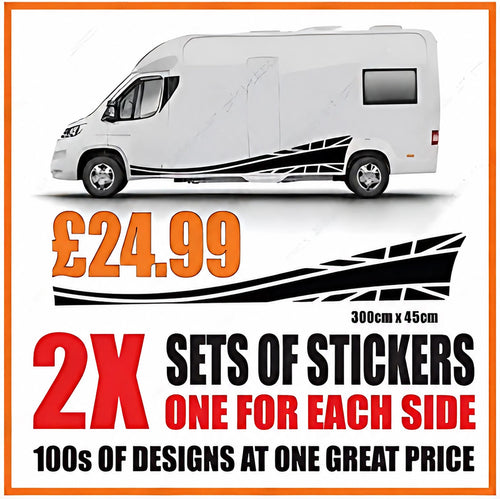 Union Jack Stripe Caravan Graphics – Caravan Side Vinyl Decals