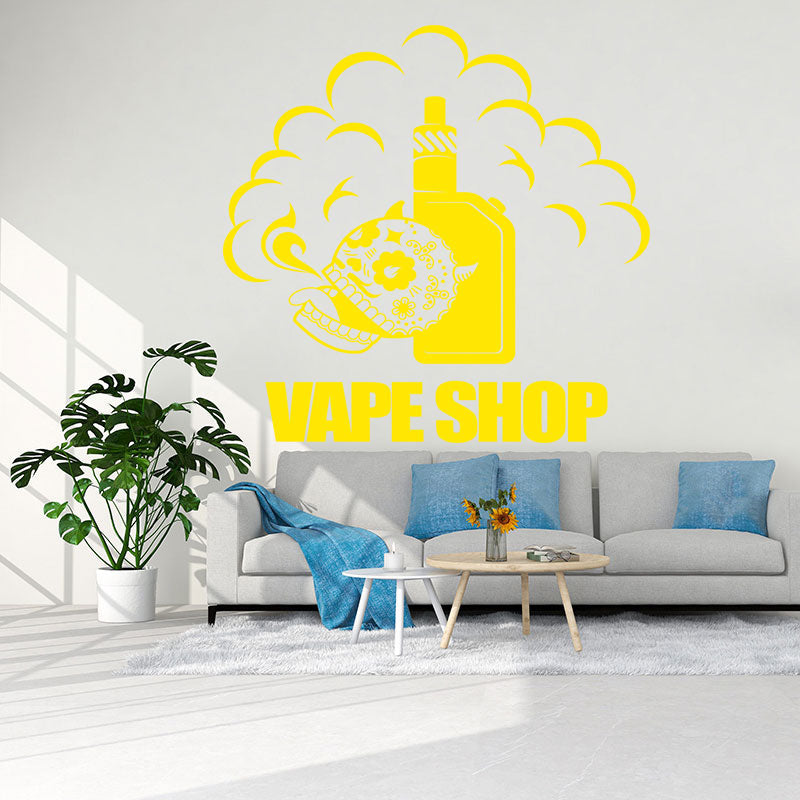 trendy vape shop quote wall sticker