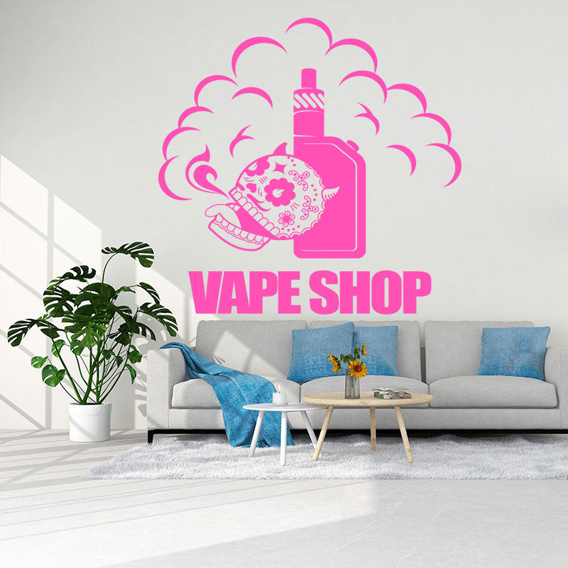 trendy vape shop quote wall sticker