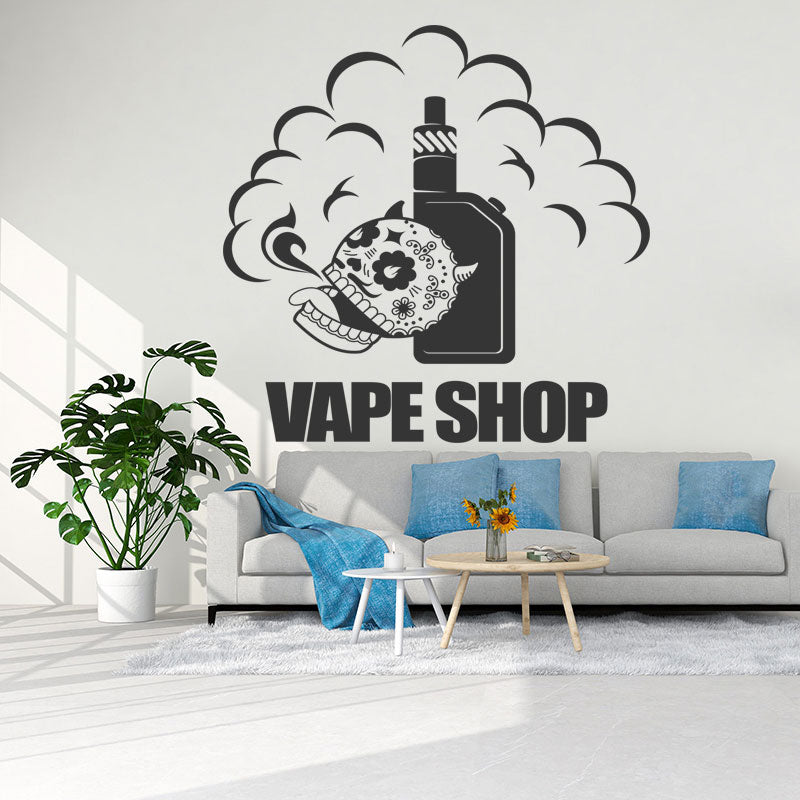 trendy vape shop quote wall sticker