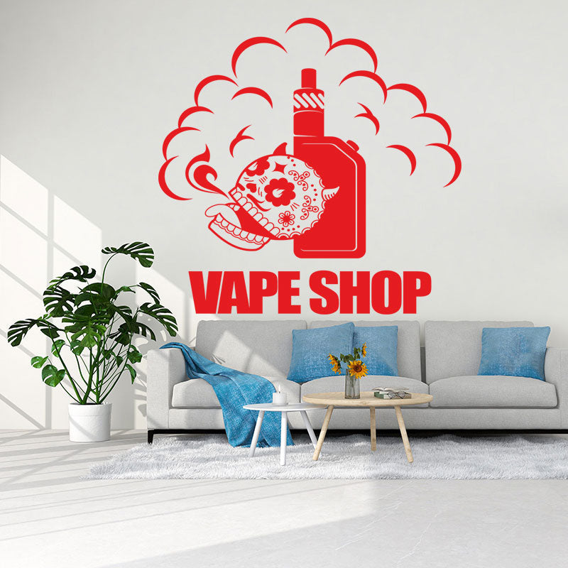 trendy vape shop quote wall sticker