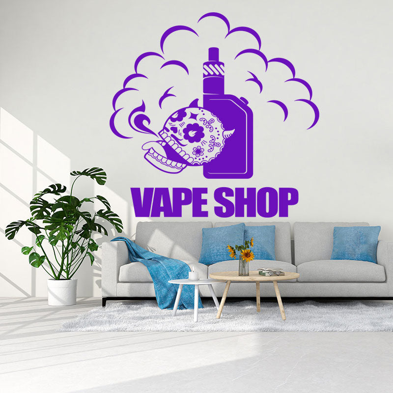 trendy vape shop quote wall sticker