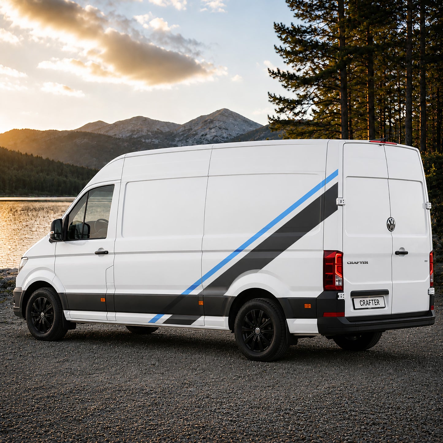 VW Crafter Diagonal Stripe Side Graphics