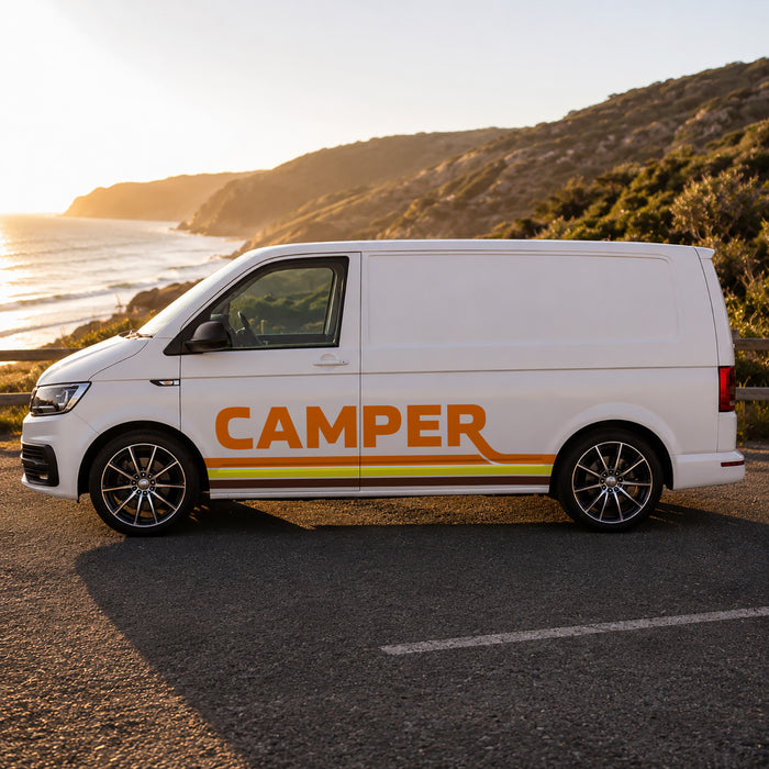 Retro CAMPER VW Graphics – Vintage Side Stripe Decals